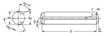 DIN 1473 Штифт цилиндрический установочный с насечкой по всей длине и фаской, EN ISO 8740