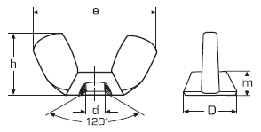 DIN 315 Гайка-барашек (барашковая) с прямоугольными лепестками, американская форма