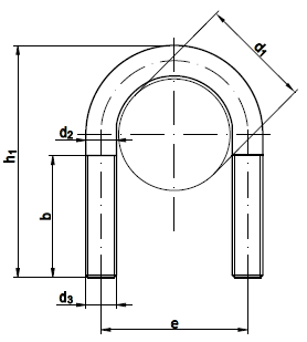 Болт-скоба U-образный DIN 3570 хомут для крепления труб