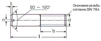 DIN 427 Винт установочный (штифт резьбовой) с неполной резьбой, ISO 2342, ГОСТ 18746-80