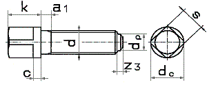 DIN 480 Винт с квадратной головкой, буртиком и закругленным концом, аналог ГОСТ 1486-84