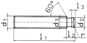 DIN 6332 Шпилька резьбовая стопорная стальная с упорной цапфой