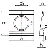 DIN 6918 Шайба клиновая косая прямоугольная с двумя проточками