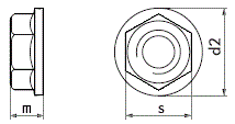 DIN 6923 Гайка шестигранная с фланцем, диаметр М4 М5 М6 М8 М10 М12 М16 М20