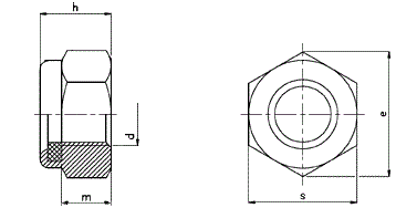 DIN 6924 Гайка шестигранная самоконтрящаяся c неметаллическим вкладышем ISO 7040, ISO 10512