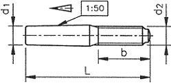 DIN 7977 Штифт конический с резьбовой цапфой постоянной длины ISO 8737