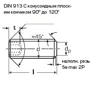 DIN 913 Винт установочный с внутренним шестигранником, ГОСТ 11074-93, ISO 4026